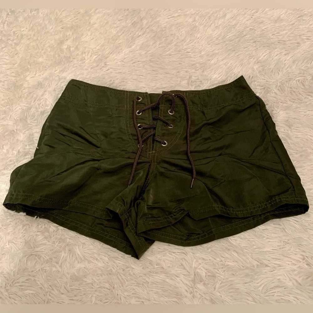 Palmetto’s Army Green Front Lace Up Cargo Shorts